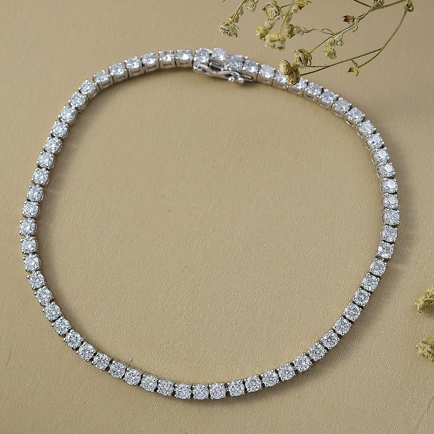 D'Joy Lab Grown Diamant SI-GH Armband ca. 18.5 cm 925 Silber Rhodiniert ca. 4,00 ct.