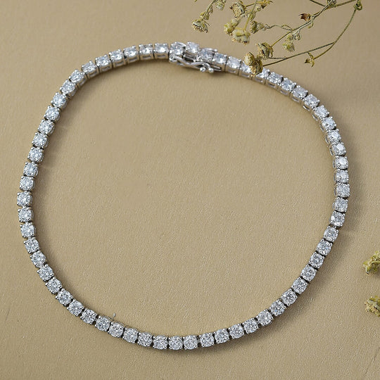 D'Joy Lab Grown Diamant SI-GH Armband ca. 18.5 cm 925 Silber Rhodiniert ca. 4,00 ct.