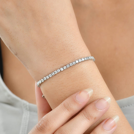 D'Joy Lab Grown Diamant SI-GH Armband ca. 20 cm 925 Silber Rhodiniert ca. 4.00 ct