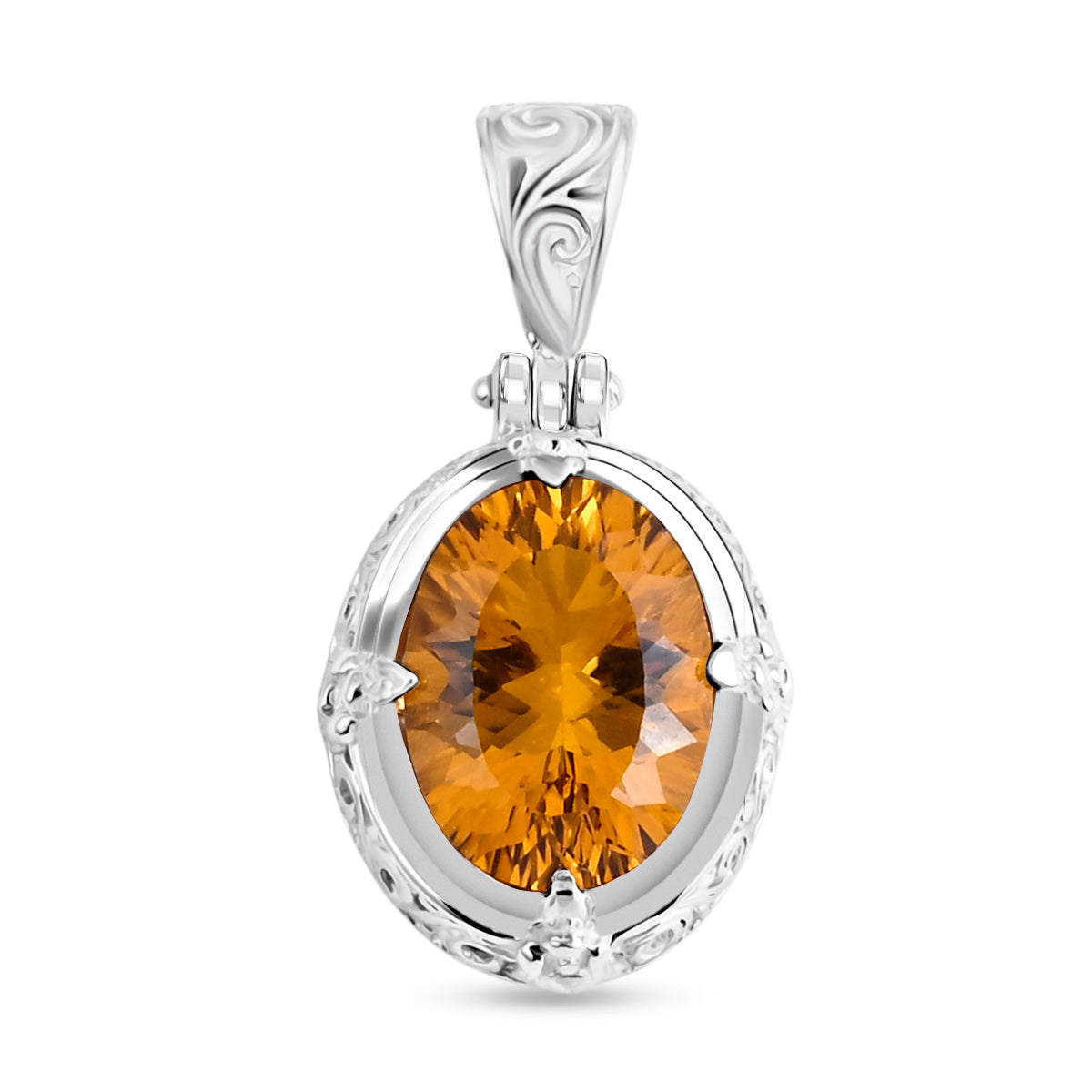 D'Joy AA Citrin (16x12mm) Anhänger 925 Silber ca. 8.48 ct
