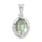D'Joy AA Prasiolith (16x12mm) Anhänger 925 Silber ca. 8.90 ct