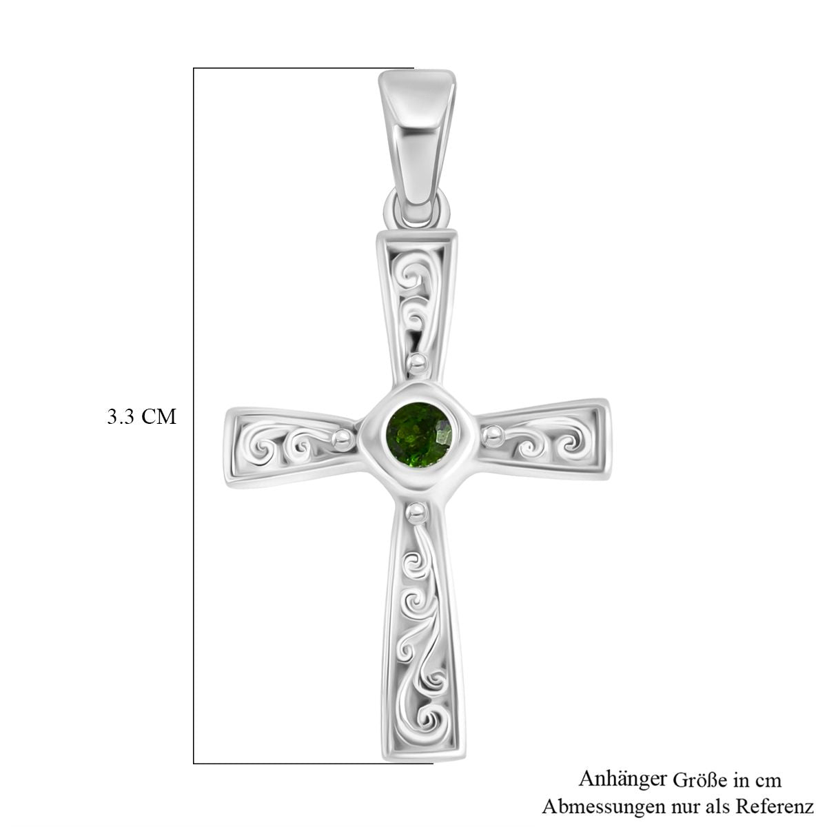Royal Bali - Natürlicher Chromdiopsid Anhänger 925 Silber ca. 0.15 ct