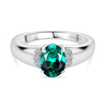 Luxuriant - AAA Lab Grown Kolumbianischer Smaragd, Lab Grown Diamant Ring 925 Silber rhodiniert (Größe 17.00) ca. 1.43 ct