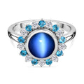 D'Joy Aurora Mondstein, Weißer Zirkon Ring 925 Silber rhodiniert (Größe 19.00) ca. 2,99 ct
