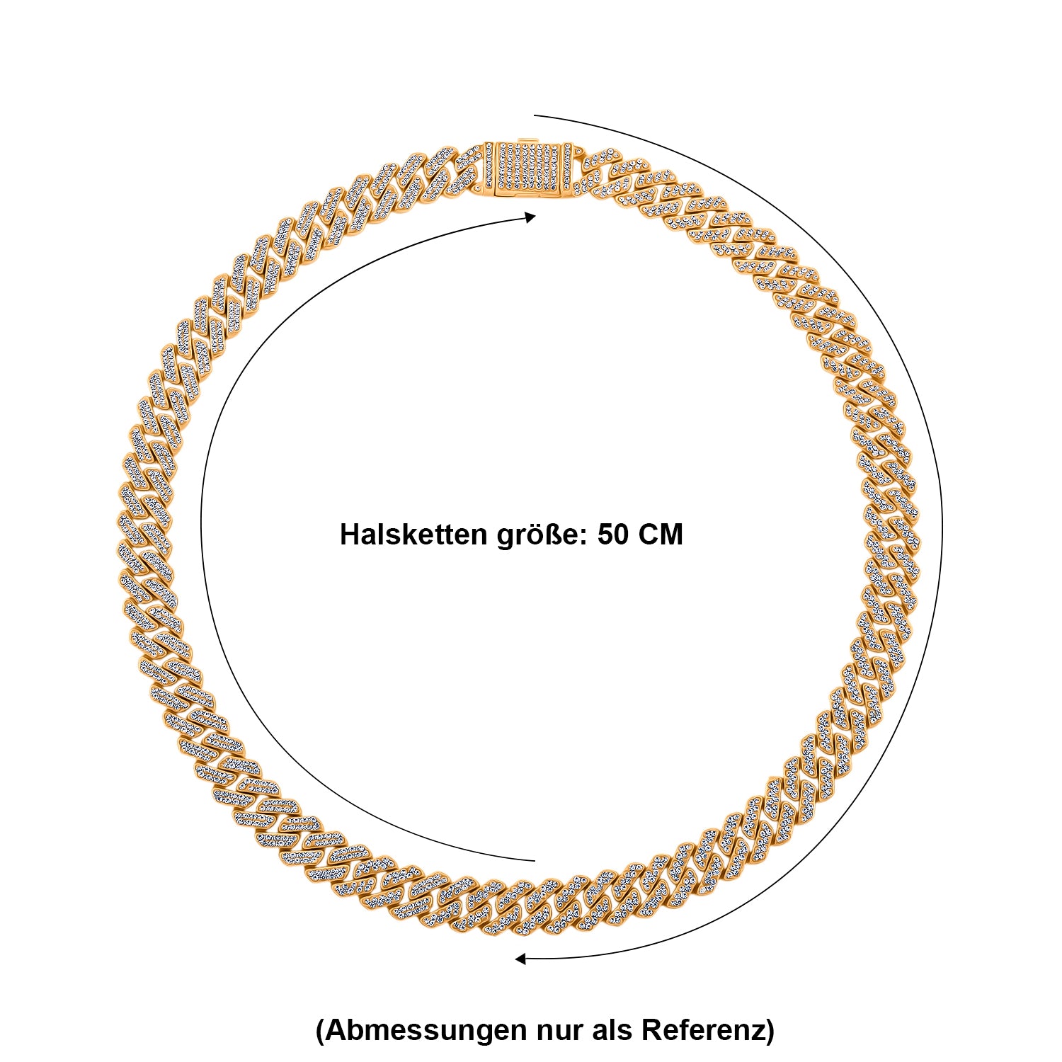 Weißer Kristall Halskette ca. 50 cm Std Gelb