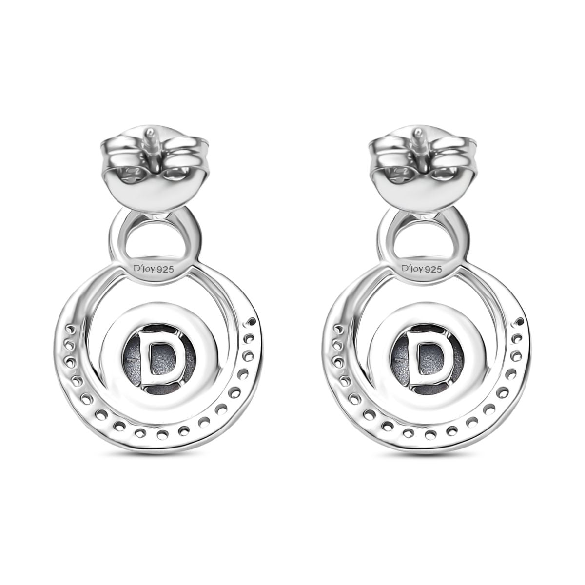 D'Joy Aurora Mondstein, Weißer Zirkon Ohrringe 925 Silber rhodiniert ca. 2.40 ct