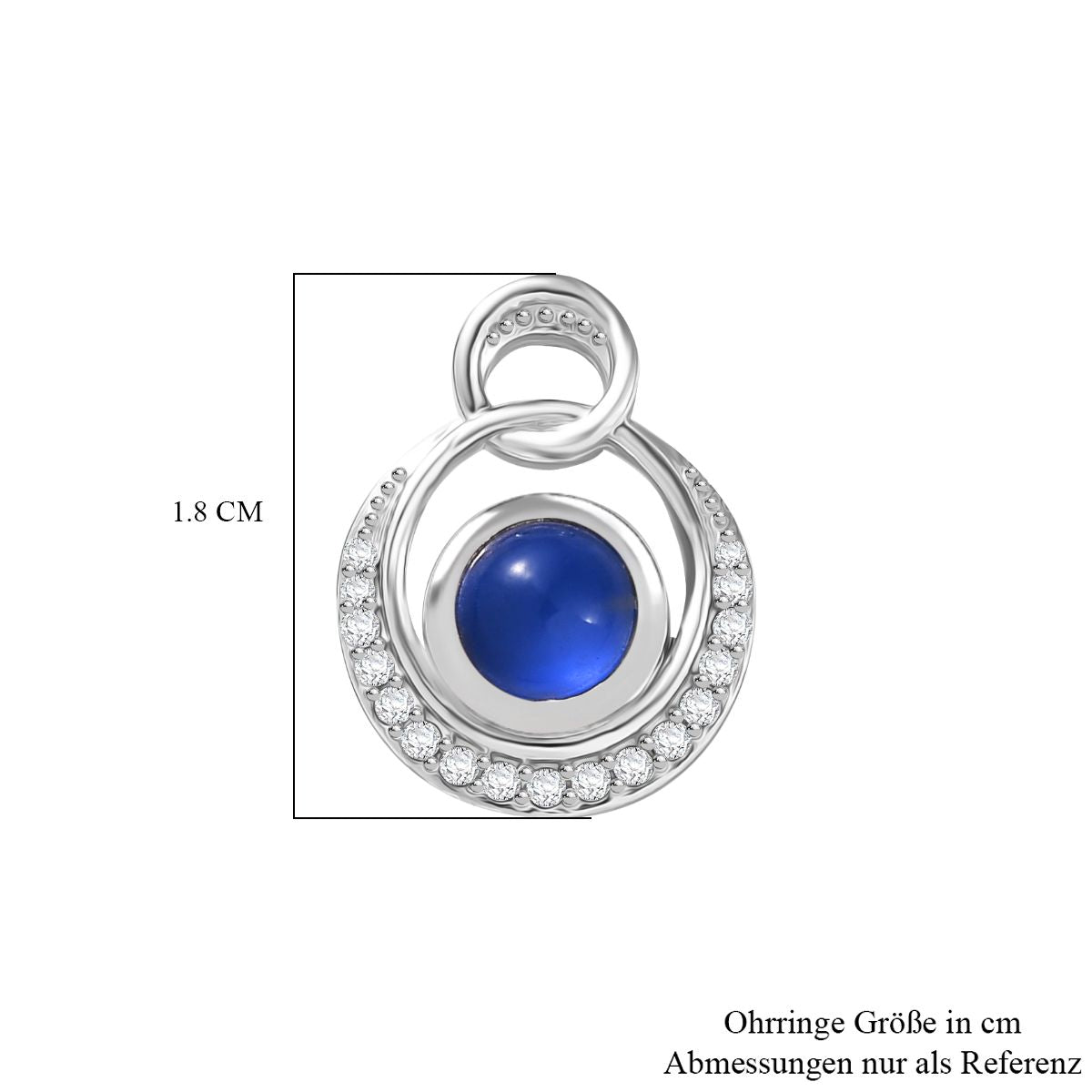 D'Joy Aurora Mondstein, Weißer Zirkon Ohrringe 925 Silber rhodiniert ca. 2.40 ct