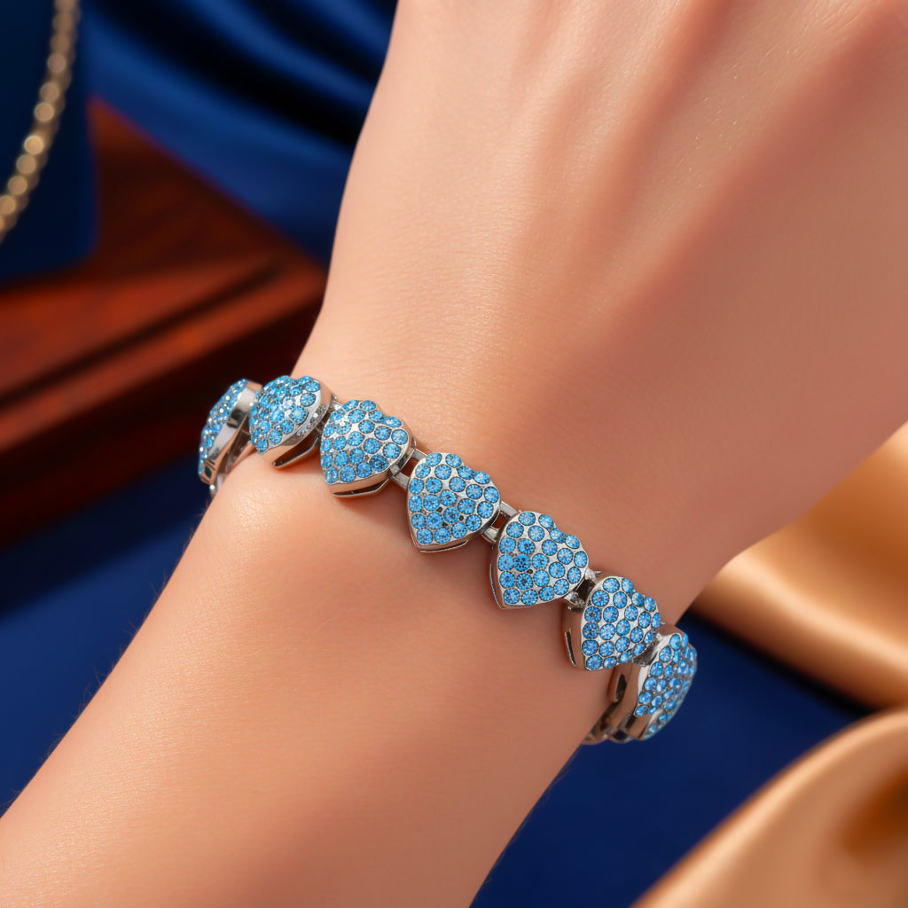 Blau Kristall Armband ca. 19 cm Standard