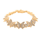 Weißer Kristall Armband ca. 19 cm, Goldfarben