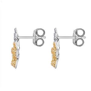 LUXURIANT DIAMOND - Lab Grown Gelb Diamant VS-EF, Lab Grown Diamant Ohrringe 925 Silber Rhodiniert (10-15 Werktage Lieferzeit) ca. 0.50 ct