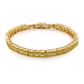 Gelber kubisches Zirkonia Armband ca. 18 cm mit 2.5 cm verlängerung, Goldfarben