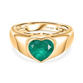 D'Joy Smaragd-Quarz Triplette Ring 925 Silber 750 Gelb Vergoldet (Größe 19.00) ca. 2,18 ct