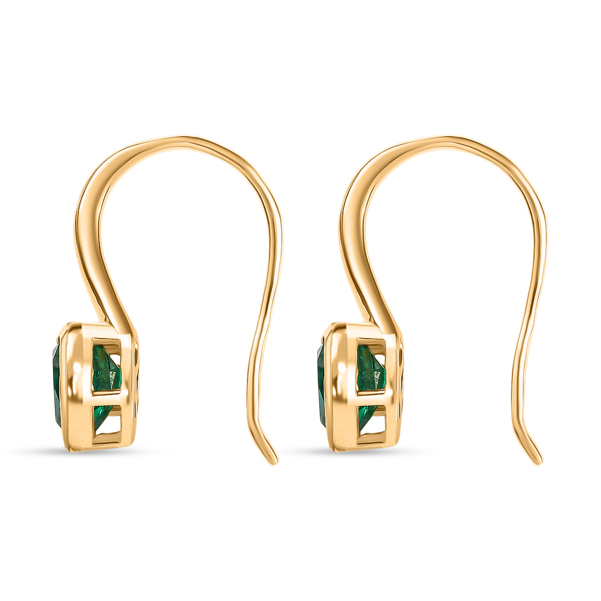 D'Joy Smaragd-Quarz Triplette Ohrringe 925 Silber 750 Gelb Vergoldet ca. 1,82 ct.