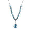 D'Joy AA Blauer Zirkon Halskette ca. 45 cm 925 Silber rhodiniert ca. 4.07 ct