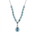 D'Joy AA Blauer Zirkon Halskette ca. 45 cm 925 Silber rhodiniert ca. 4.07 ct