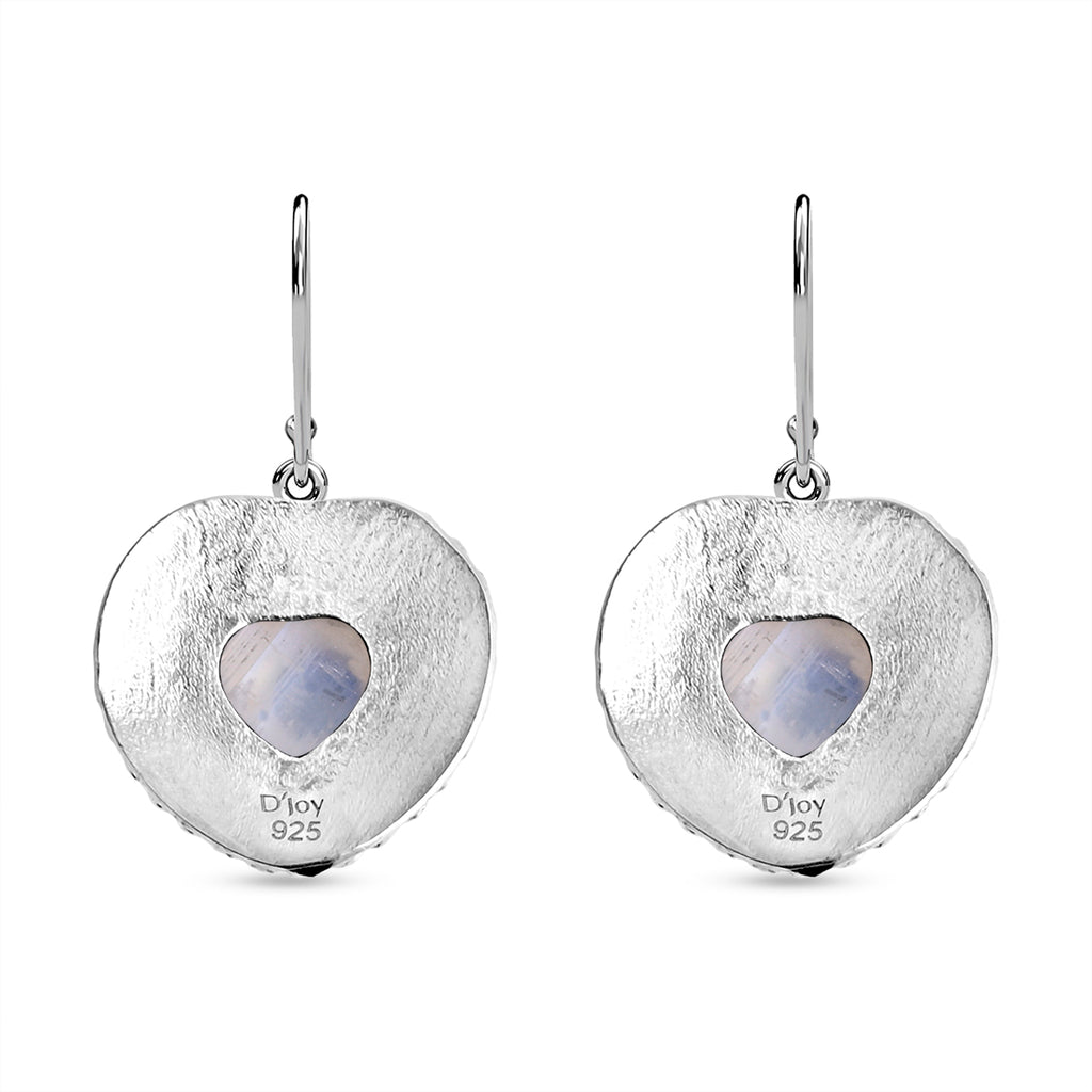 D'Joy Royal Bali Premium Regenbogen Mondstein Ohrringe 925 Silber ca. 4.04 ct