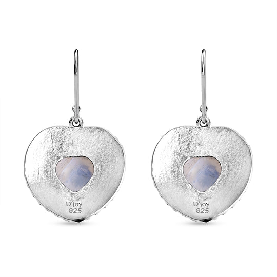 D'Joy Royal Bali Premium Regenbogen Mondstein Ohrringe 925 Silber ca. 4.04 ct