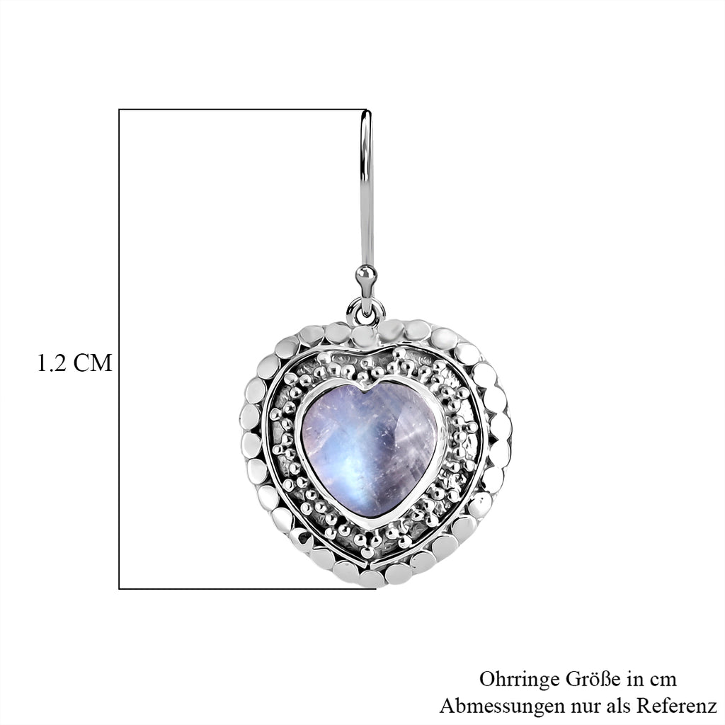 D'Joy Royal Bali Premium Regenbogen Mondstein Ohrringe 925 Silber ca. 4.04 ct