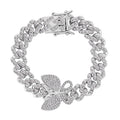 DESIGNER INSPIRIERT Weißer Kristall Armband ca. 19 cm, Silberfarben