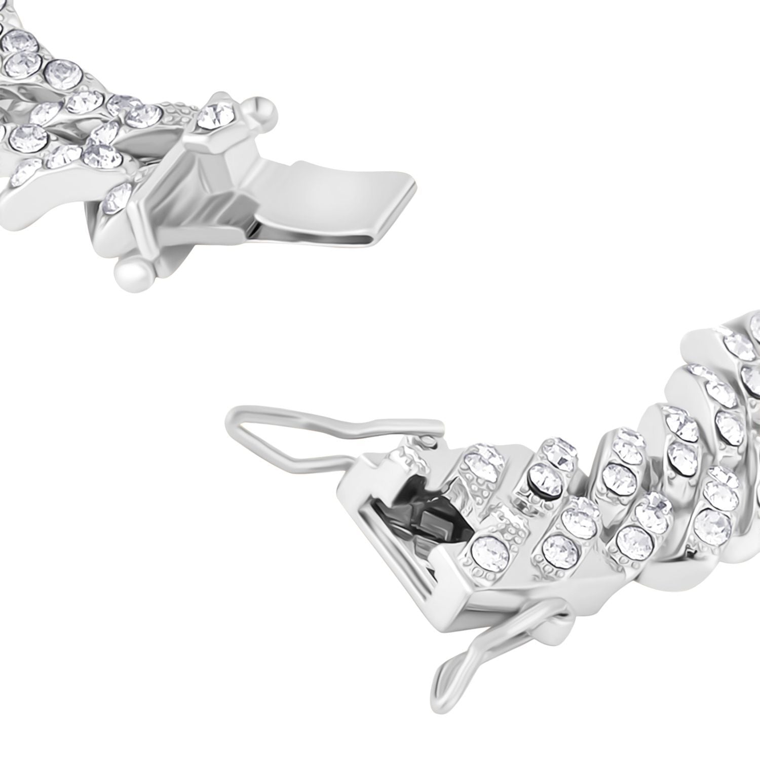 DESIGNER INSPIRIERT Weißer Kristall Armband ca. 19 cm, Silberfarben