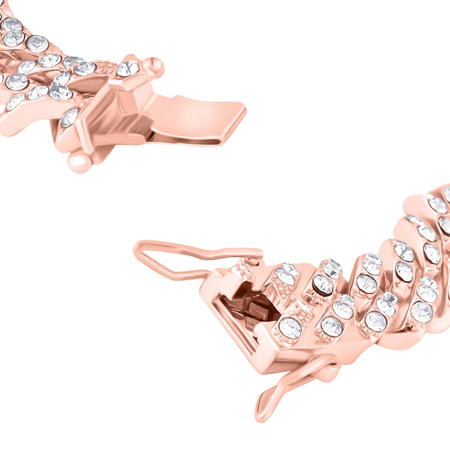 DESIGNER INSPIRIERT Weißer Kristall Armband ca. 19 cm, Rosefarben