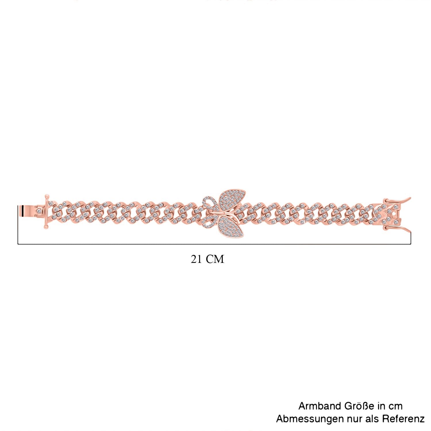 DESIGNER INSPIRIERT Weißer Kristall Armband ca. 19 cm, Rosefarben