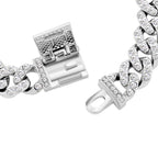 Weißer Kristall Armband, Herz-Motiv, ca. 19 cm