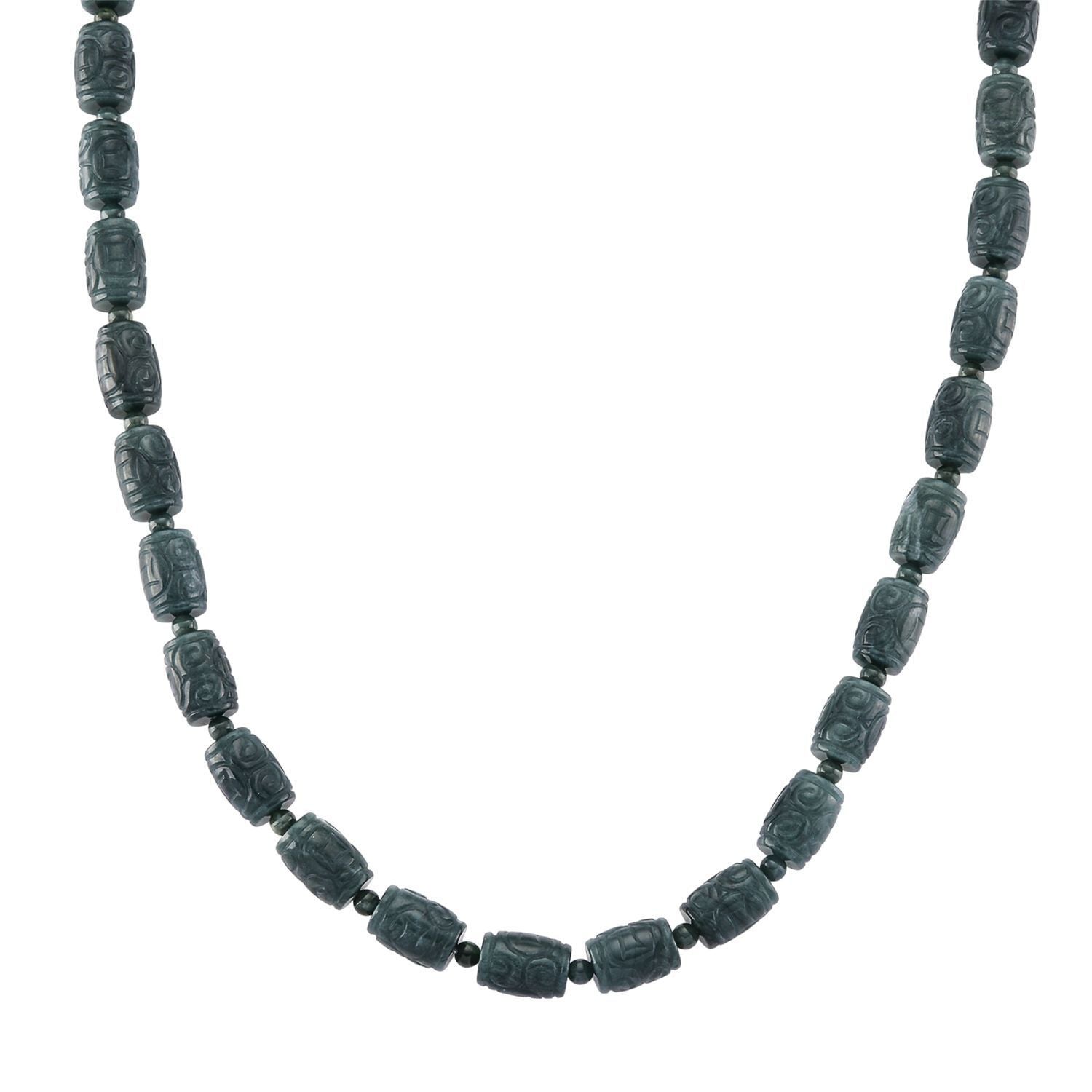 EXTREM SELTEN - D'Joy Natürlicher Olmek Jadeit Halskette, ca. 45 cm + 5 cm Extender, 925 Silber rhodiniert ca. 450.00 ct