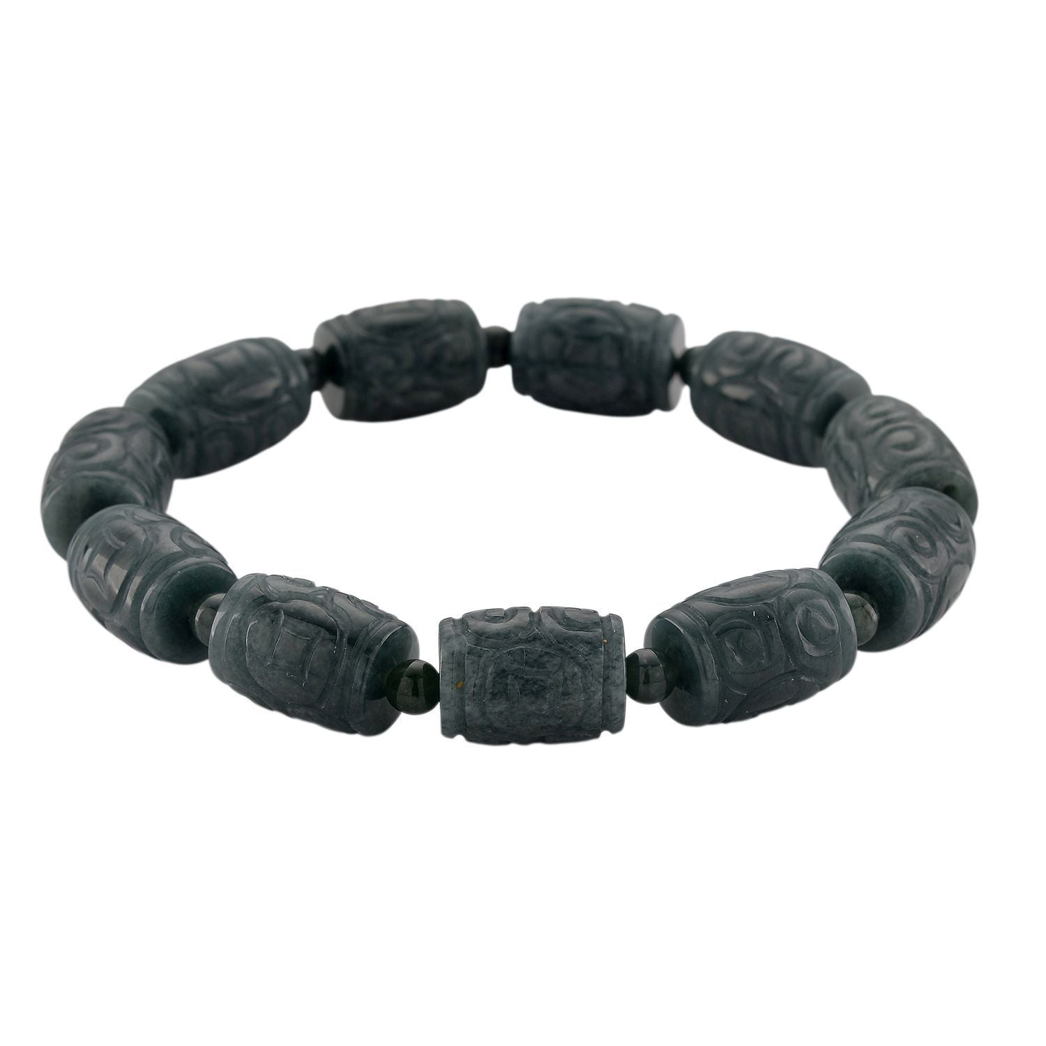 EXTREM SELTEN - Natürlicher Olmek Jadeit Armband, flexibel (ca. 18-19 cm), ca. 210.00 ct