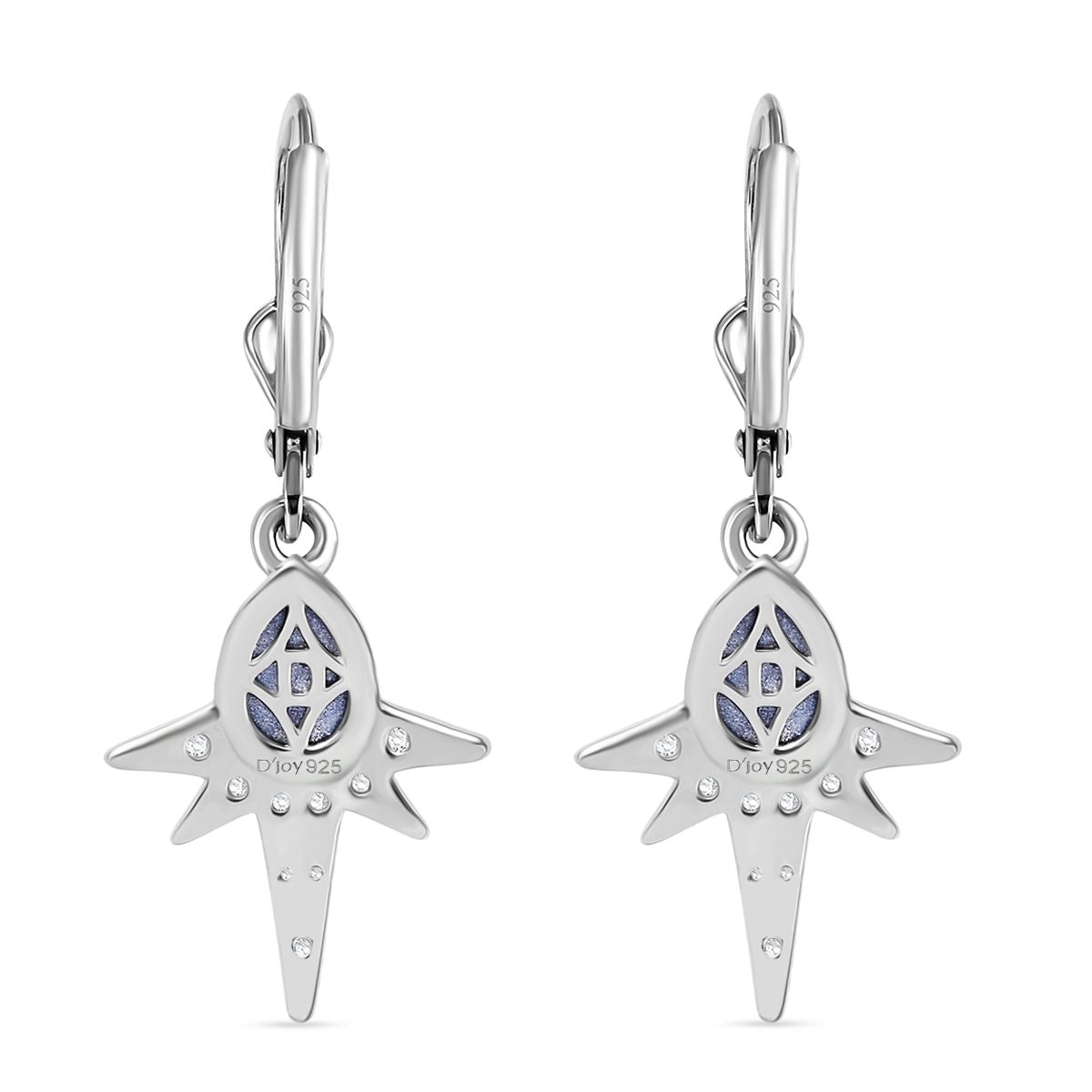 D'Joy Aurora Mondstein, Weißer Zirkon Ohrringe 925 Silber rhodiniert ca. 1.94 ct