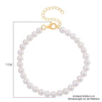 D'Joy AAA Zhuji Akoya-Perle (5-6 mm) Armband ca. 18 cm mit 5 cm extender,  925 Silber vergoldet