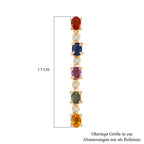 D'Joy AA Mehrfarbig Saphir, Blauer Saphir Ohrringe 925 Silber vergoldet ca. 2.51 ct