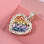AAA Mehrfarbig Saphir, Blauer Saphir, Rosa Saphir Anhänger 585 Gold ca. 5.22 ct