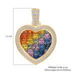 AAA Mehrfarbig Saphir, Blauer Saphir, Rosa Saphir Anhänger 585 Gold ca. 5.22 ct