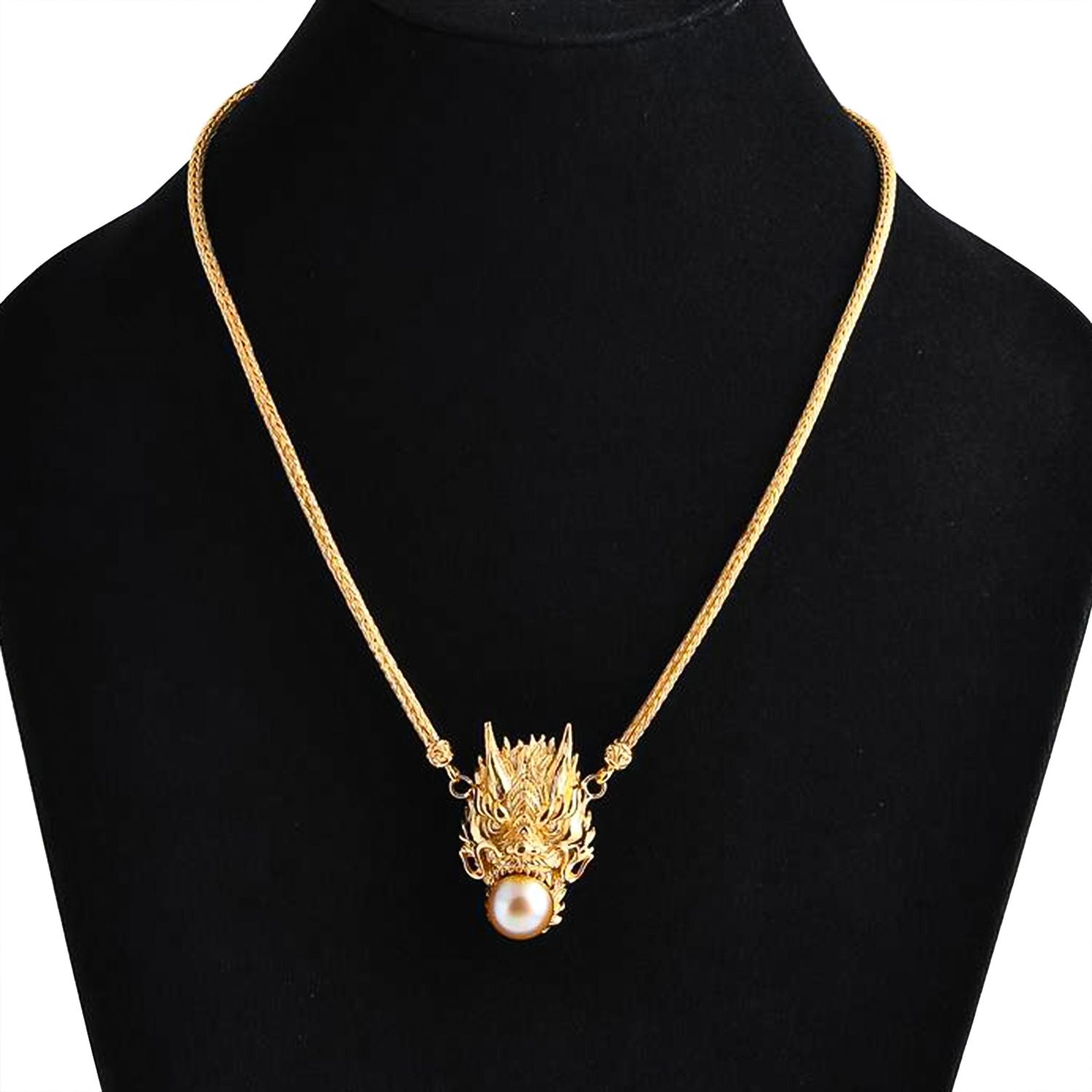 Royal Bali - DJoy AAA Goldene Südsee Perle (11-12 mm) Halskette ca. 45 cm, 925 Silber, Gold Vermeil 10.38 ct