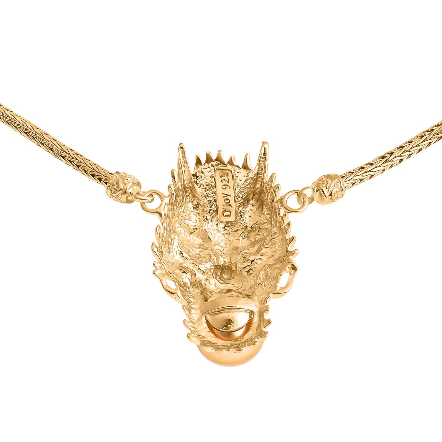 Royal Bali - DJoy AAA Goldene Südsee Perle (11-12 mm) Halskette ca. 45 cm, 925 Silber, Gold Vermeil 10.38 ct