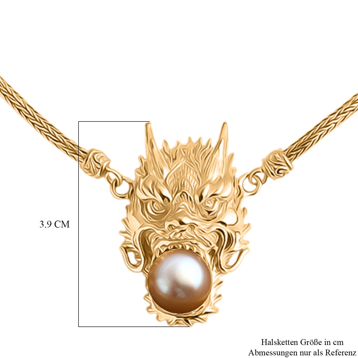 Royal Bali - DJoy AAA Goldene Südsee Perle (11-12 mm) Halskette ca. 45 cm, 925 Silber, Gold Vermeil 10.38 ct