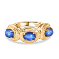 D'Joy Aurora Mondstein, Weißer Zirkon Ring 925 Silber 750 Gelb Vergoldet (Größe 20.00) ca. 3,27 ct
