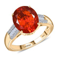 LUXURIANT DIAMOND - 6A Mexikanischer Kirschfeuer-Opal, Lab Grown Diamant Ring 417 Gold (Größe 20.00) (10-15 Werktage Lieferzeit) ca. 4.21 ct