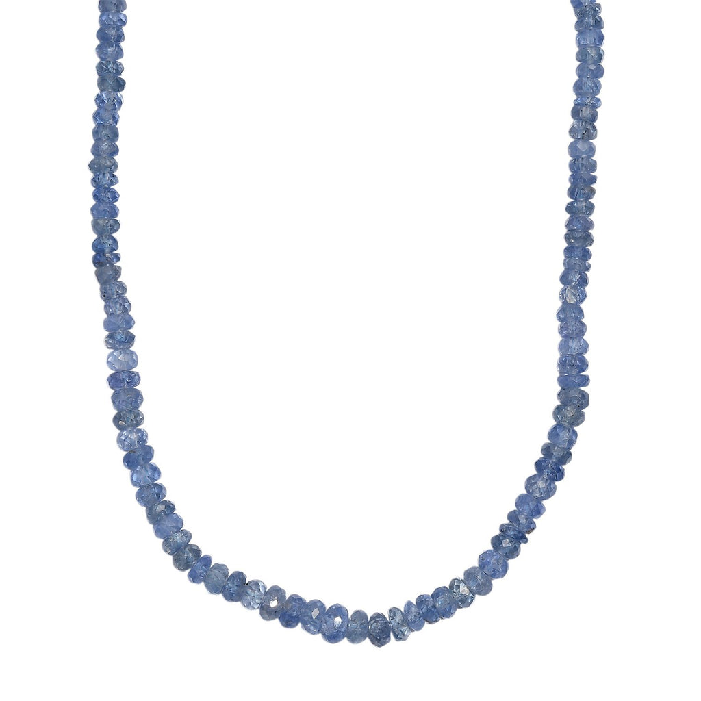 AA Ceylon-Saphir Halskette ca. 45 cm 925 Silber rhodiniert ca. 43,00 ct.