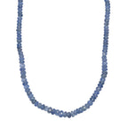 AA Ceylon-Saphir Halskette ca. 45 cm 925 Silber rhodiniert ca. 43,00 ct.