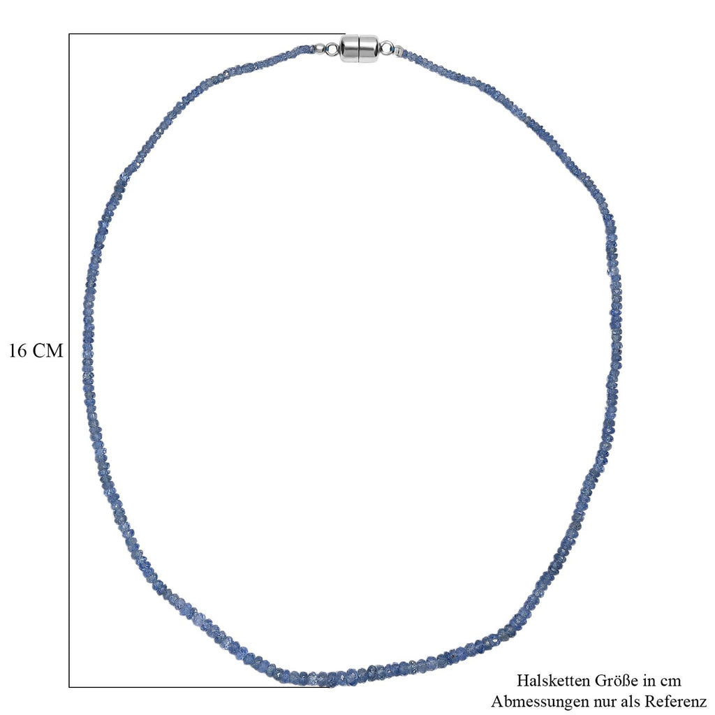 AA Ceylon-Saphir Halskette ca. 45 cm 925 Silber rhodiniert ca. 43,00 ct.