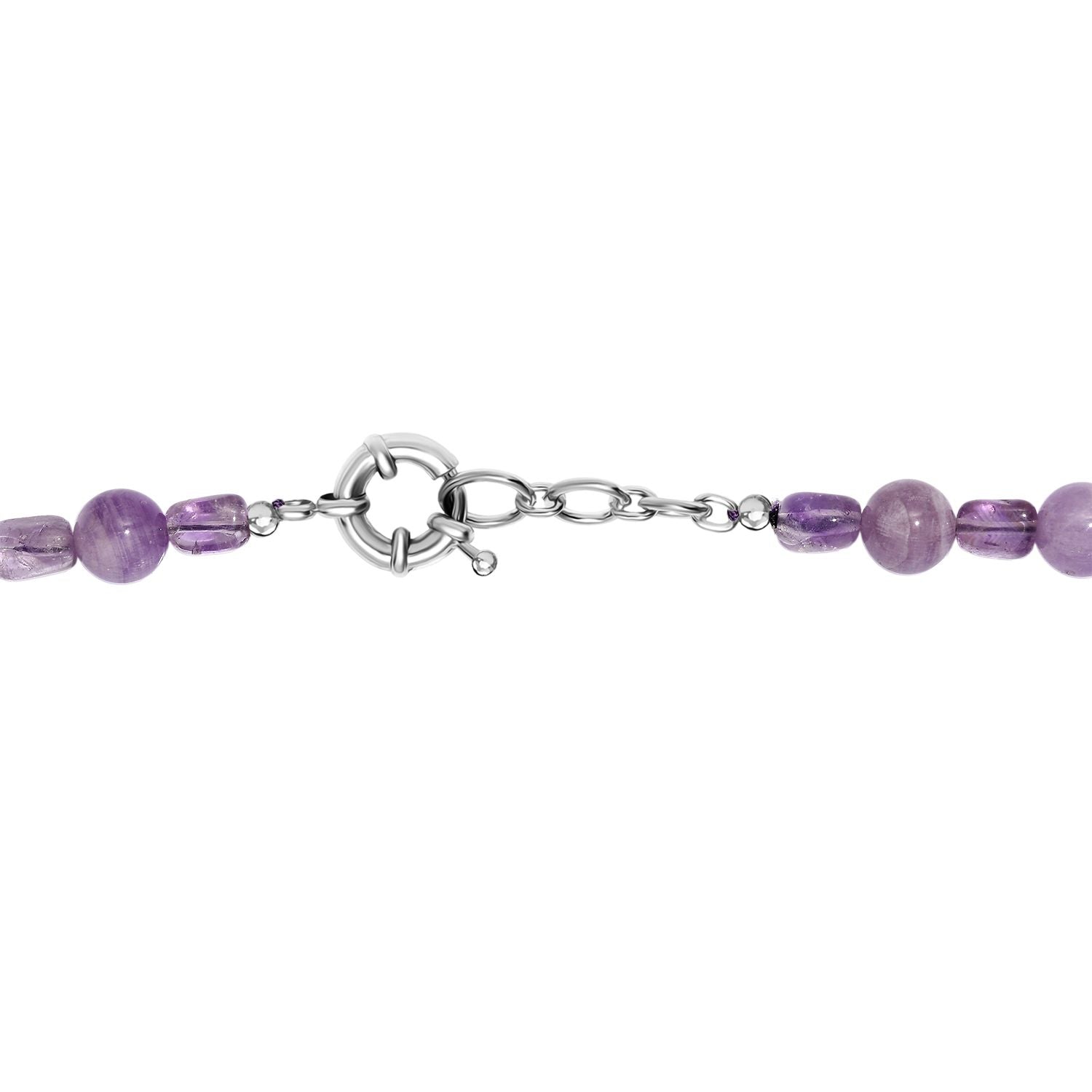 AA Rosa Amethyst Halskette ca. 50 cm Nickelfreies Messing platiniert ca. 300.00 ct