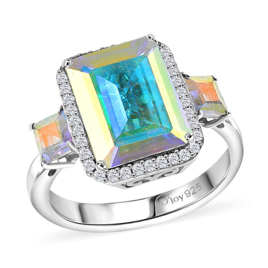 D'Joy Merkur mystischer Topas Ring 925 Silber Rhodiniert (Größe 19.00) ca. 6,55 ct
