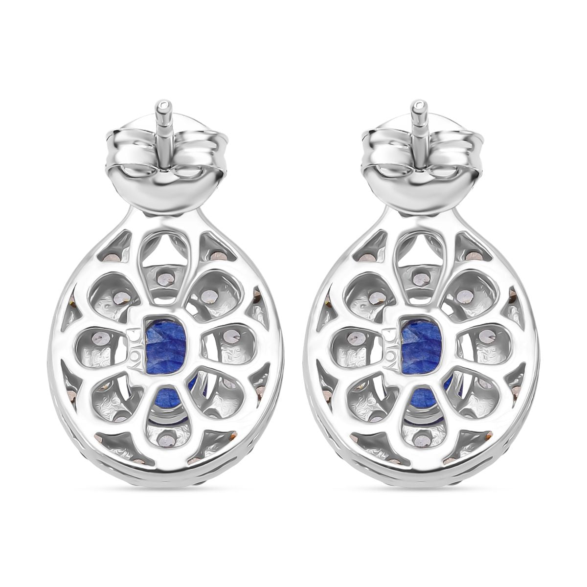 D'Joy Masoala Saphir (Fissure gefüllt), Kaffee Zirkon Ohrringe 925 Silber rhodiniert ca. 2.73 ct