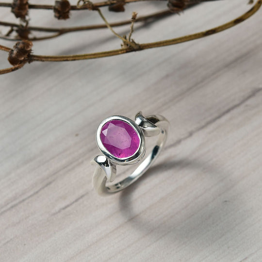 D'Joy Ilakaka Rosa Saphir (Fissure gefüllt) Ring 925 Silber rhodiniert (Größe 21.00) ca. 3,82 ct