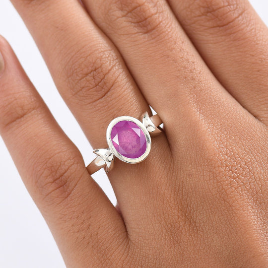 D'Joy Ilakaka Rosa Saphir (Fissure gefüllt) Ring 925 Silber rhodiniert (Größe 21.00) ca. 3,82 ct