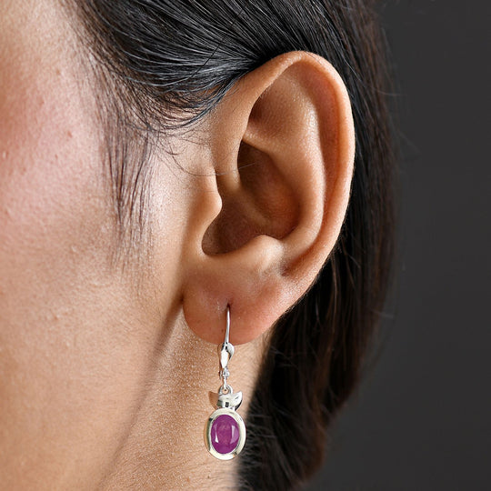 D'Joy Ilakaka Rosa Saphir (Fissure gefüllt) Ohrringe 925 Silber rhodiniert ca. 4,05 ct.
