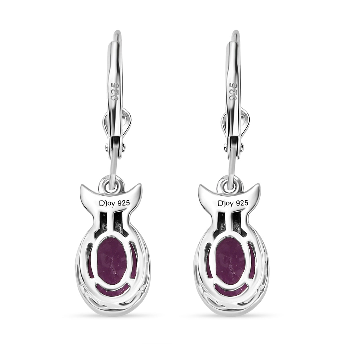 D'Joy Ilakaka Rosa Saphir (Fissure gefüllt) Ohrringe 925 Silber rhodiniert ca. 4,05 ct.