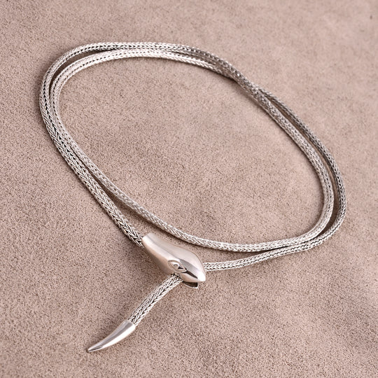 D'Joy Royal Bali - Royal Bali - Tulang Naga mit Schlange Halskette, ca. 60 cm 925 Silber ca. 22,03g